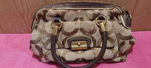 lot 203 image: Authentic Coach purse with leather handles