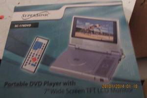 lot 143 image: SUPERSONIC PORTABLE DVD PLAYER STILKL IN BOX NEVER USED