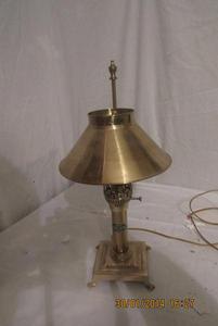 lot 117 image: PARIS ORIENT EXPRESS BRASS LAMP 24 TALL