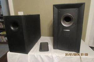 lot 158 image: SAMSUNG SUBWOOFEWR PS WAA200 PE, AND VISIO SUBWOOFER