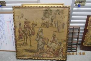 lot 201 image: FRAMED RUG MID-EAST TOWN CENTER