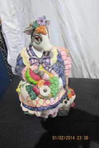 lot 170 image: FITZ AND FLOYD HAND PAINTED COOKIE JAR