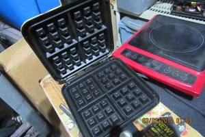 lot 218 image: BIG BOSS TABLE INDUCTION COOKER AND NORDIC WARE BELGIUM WAFFLER