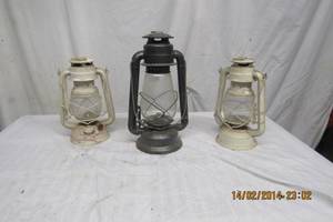 lot 222 image: KEROSINE LANTERNS- 3 EACH