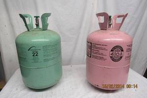 lot 22 image: REFRIGERANT- ARKEMA FORANE 22 APPROX. 3.5LB, AND 410A APROX 8LB