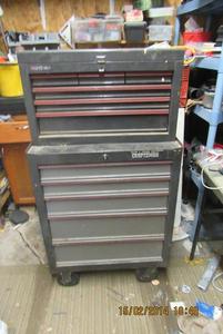 lot 2 image: CRAFTS MAN 5 DRAWER TOOL CABINET WITH 7 DRAWER TOP BOX TOOL BOX WITH KEY
