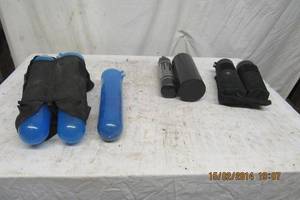 lot 227 image: PAINT BALL STORAGE TUBES AND CO2 CANISTERS