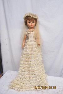 lot 243 image: ANTIQUE BRIDE DOLL SS TALL GREAT SHAPE