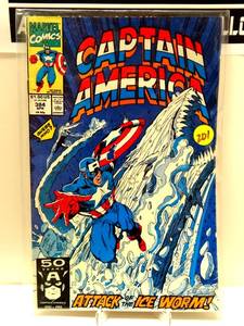 lot 201 image: Marvel Comics - Captain America #384 April 1991 Attack of the Ice Worm $$