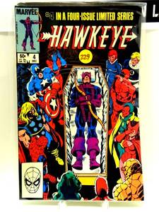 lot 229 image: Hawkeye Limited Series #4 - Mark Gruenwald Story Cover & Art - 1983 $$