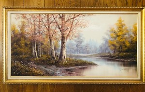 lot 125 image: CANTRELL FALL PAINTING - 52.5x 29
