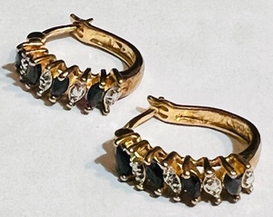 lot 38 image: .925 STERLING SILVER wGOLD PLATING &amp DARK SAPPHIRES&nbsp