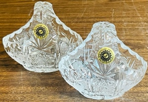 lot 67 image: 2 HAND CUT LEAD CRYSTAL CONDIMENT BASKETS - 4