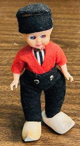 lot 82 image: VINTAGE HANDMADE RUSSIAN DOLL with EYES THAT OPEN &amp CLOSE &amp WOODEN SHOES 5.5