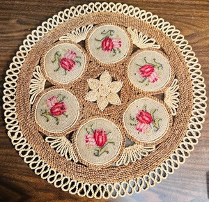 lot 243 image: HAND CRAFTED ROSE MAT 18