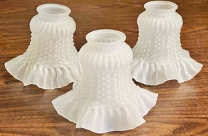 lot 267 image: 3 FROSTED GLASS CEILING FAN GLOBES - 5