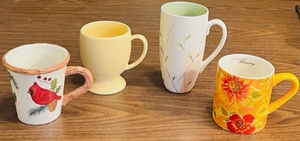lot 268 image: 4 COFFEE CUPS - SONOMA  &nbspJALIANA COLLECTION  GP HOSPITALITY COLLECTION  CRACKER BARREL COUNT YOUR BLESSING&nbsp
