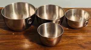 lot 310 image: 4 PIECE FABERWARE STAINLESS STEEL MIXING BOWLS 5-7.5