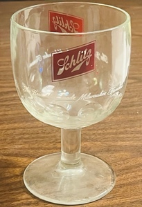 lot 329 image: VINTAGE 6 TALL SCHLITZ BEER GLASSGOBLET