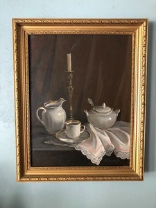 lot 126 image: 1991 U. EIOPOBA CANVAS PAINTING 26.5x 21.5