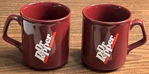 lot 339 image: 2 VINTAGE DR. PEPPER COFFEE MUGS - MADE IN ENGLAND