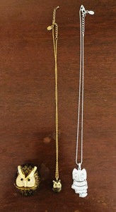 lot 142 image: 2 OWL NECKLACES