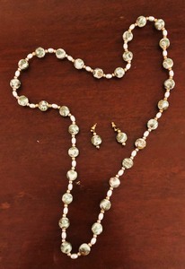 lot 179 image: BEADED EARRINGS &amp NECKLACE