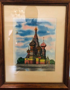 lot 170 image: RUSSIAN PAINTING OF RUSSIAN BUILDING 15.5x 12