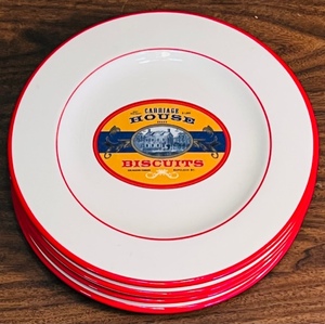 lot 379 image: FOUR 9 WILLIAM-SONOMA CARRIAGE HOUSE BISQUITS PLATES