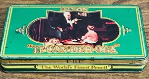 lot 393 image: VINTAGE DIXON TI-CON-DER-OGA PENCIL TIN - MADE BY HUDSON-SCOTT & SONS LTD. ENGLAND