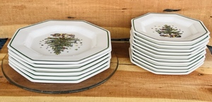 lot 300 image: NIKKO CLASSIC COLLECTION CHRISTMAS THEMED SET - 16 PIECES - FIVE 11 PLATES, TEN 8 PLATES &amp ONE 13 SNOWMAN GLASS PLATTER&nbsp