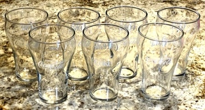 lot 115 image: SET OF 7 VINTAGE COCA-COLA GLASSES 8oz BELL SHAPED 5