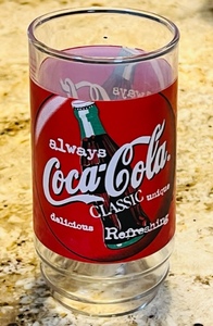 lot 119 image: 6 COCA-COLA CLASSIC GLASS in ENGLISH &amp FRENCH