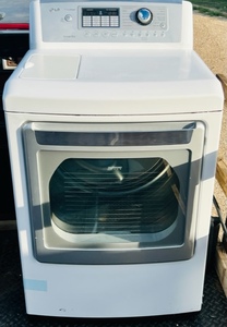lot 27 image: LG TrueSteam Model DLEX5101W Front Loading Dryer