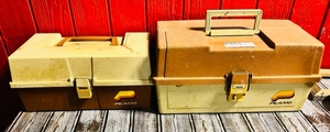 lot 165 image: Two Vintage Plano Tackle Boxes WShakespeare CF50A Reel &amp Two Zebcos