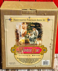 lot 252 image: 2002 Granduer Noel Collectors Edition Hand-Painted Porcelain Angel Set