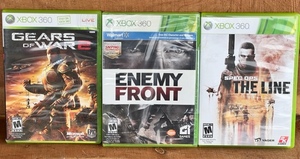 lot 186 image: Three Xbox 360 Games- Gears of War 2 Enemy Front Spec Ops The Line