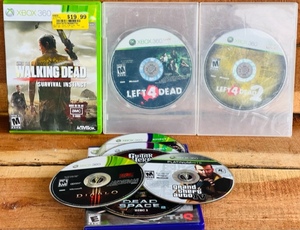 lot 187 image: Ten Xbox 360 Games- Walking Dead Survival InstinctsGrand Theft Auto IV DiabloGuitar Hero Dead Space 2 Left 4 Dead Plus More