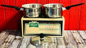 lot 197 image: Two Stainless Steel Regal 7 Waterless Pans