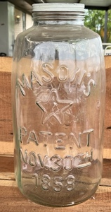 lot 211 image: Giant Vintage 19in. Masons StarEagle Pickle Jar