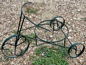 lot 240 image: Metal Tricycle Planter Stand- For Planters up to 10in. Wide