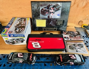 lot 164 image: Dale Earnhardt Plaque With Authentic Winston Cup Used Piece of Racing Tire W Other Earnhardt Memorabilia