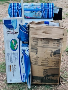 lot 261 image: New Intex Pool Maintenance Kit &amp Pool Ladder Kit W Aqua Mat and Lounge &amp Miller Light Beach Umbrella