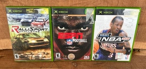 lot 285 image: Three XBox Games- RalliSport ChallengeESPN FootballNBA 2K2