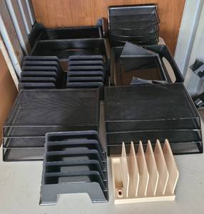 lot 19 image: LOT OF OFFICE  DESK ORGANIZERS AS SHOWN.