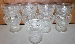 lot 48 image: LOT OF GLASS DESSERT FOOTED GOBLETS IN STYLE SHOWN.