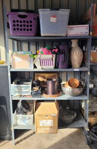 lot 81 image: 4 TIER METAL SHELF (CONTENTS NOT INCLUDED) DELAYED PICK UP (PICK UP 2PM - 4PM)
