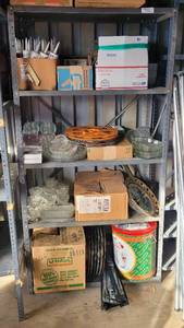 lot 82 image: 4 TIER METAL SHELF (CONTENTS NOT INCLUDED) DELAYED PICK UP (PICK UP 2PM - 4PM)