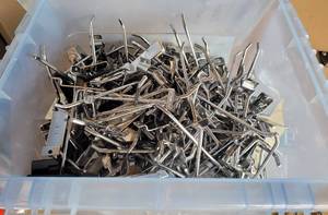 lot 99 image: SLATWALL HOOKS IN VARIOUS SIZES AS SHOWN. GENEROUS COUNT