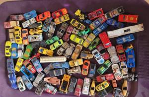 lot 103 image: LARGE LOT OF VINTAGE TOY CARS IN CONDITION SHOWN. CHECK THESE OUT